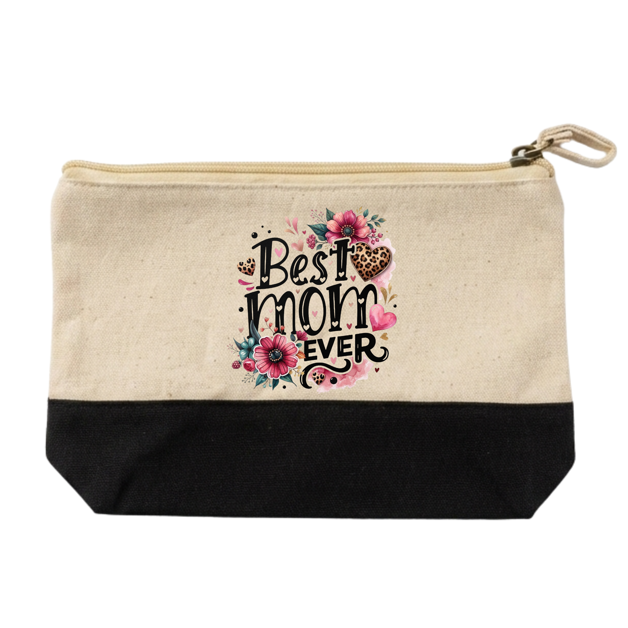 Best Mom Ever Gift Set - 3-Piece Premium Bundle: Canvas Tote Bag, Makeup Pouch & Butterfly Ceramic Mug