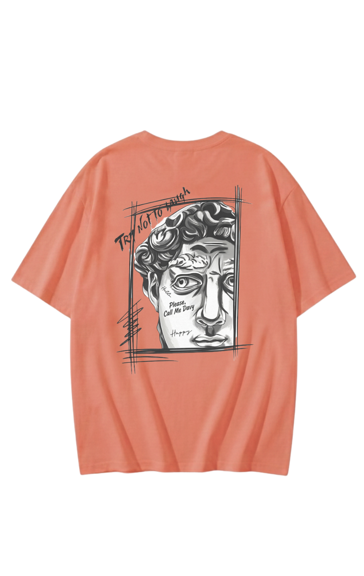Davy Statue Graphic Tee | Vintage Y2K Aesthetic Streetwear | Heavy Cotton T-Shirt | Premium Oversized Good Graphic Tees for Men & Women