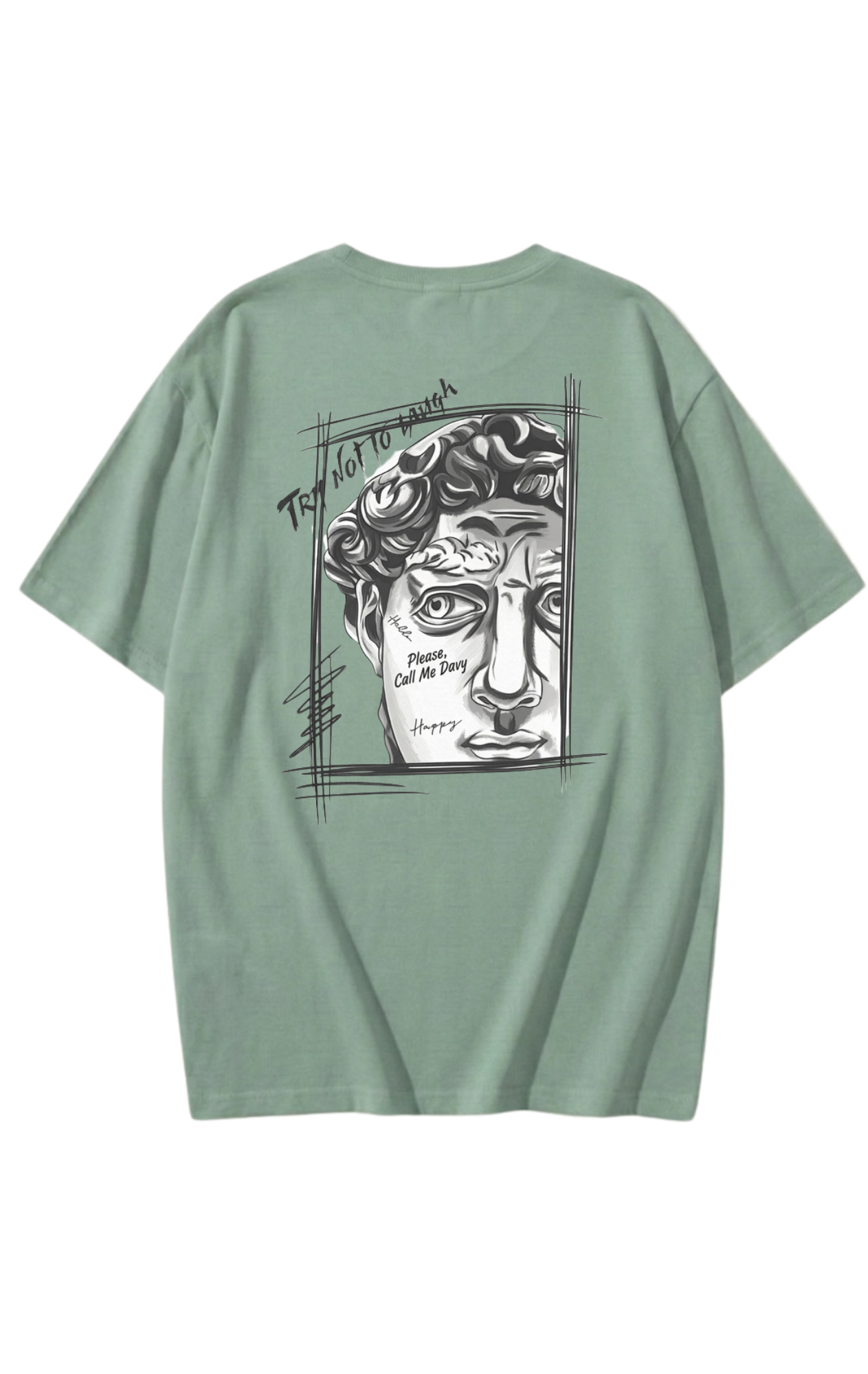 Davy Statue Graphic Tee | Vintage Y2K Aesthetic Streetwear | Heavy Cotton T-Shirt | Premium Oversized Good Graphic Tees for Men & Women
