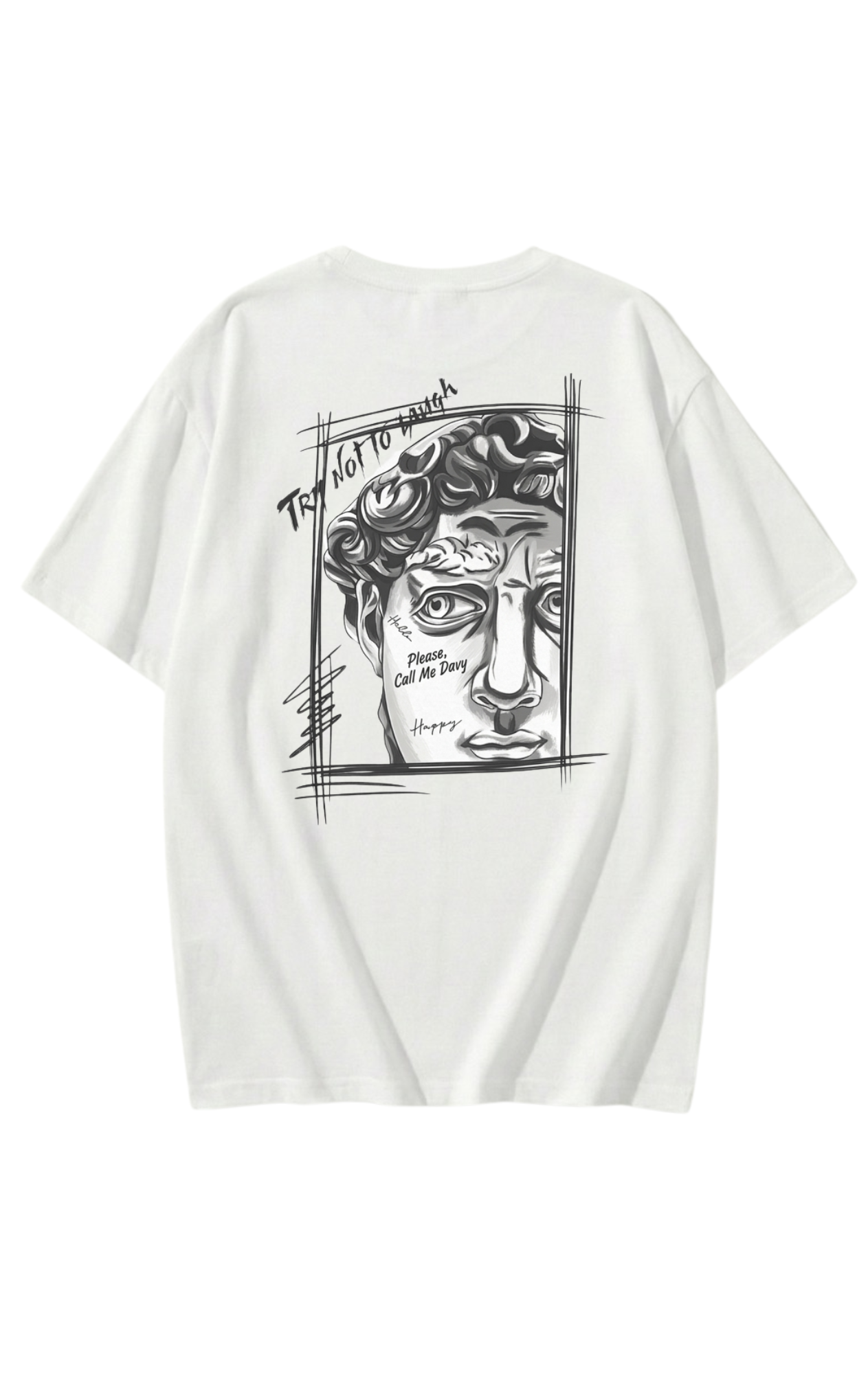 Davy Statue Graphic Tee | Vintage Y2K Aesthetic Streetwear | Heavy Cotton T-Shirt | Premium Oversized Good Graphic Tees for Men & Women