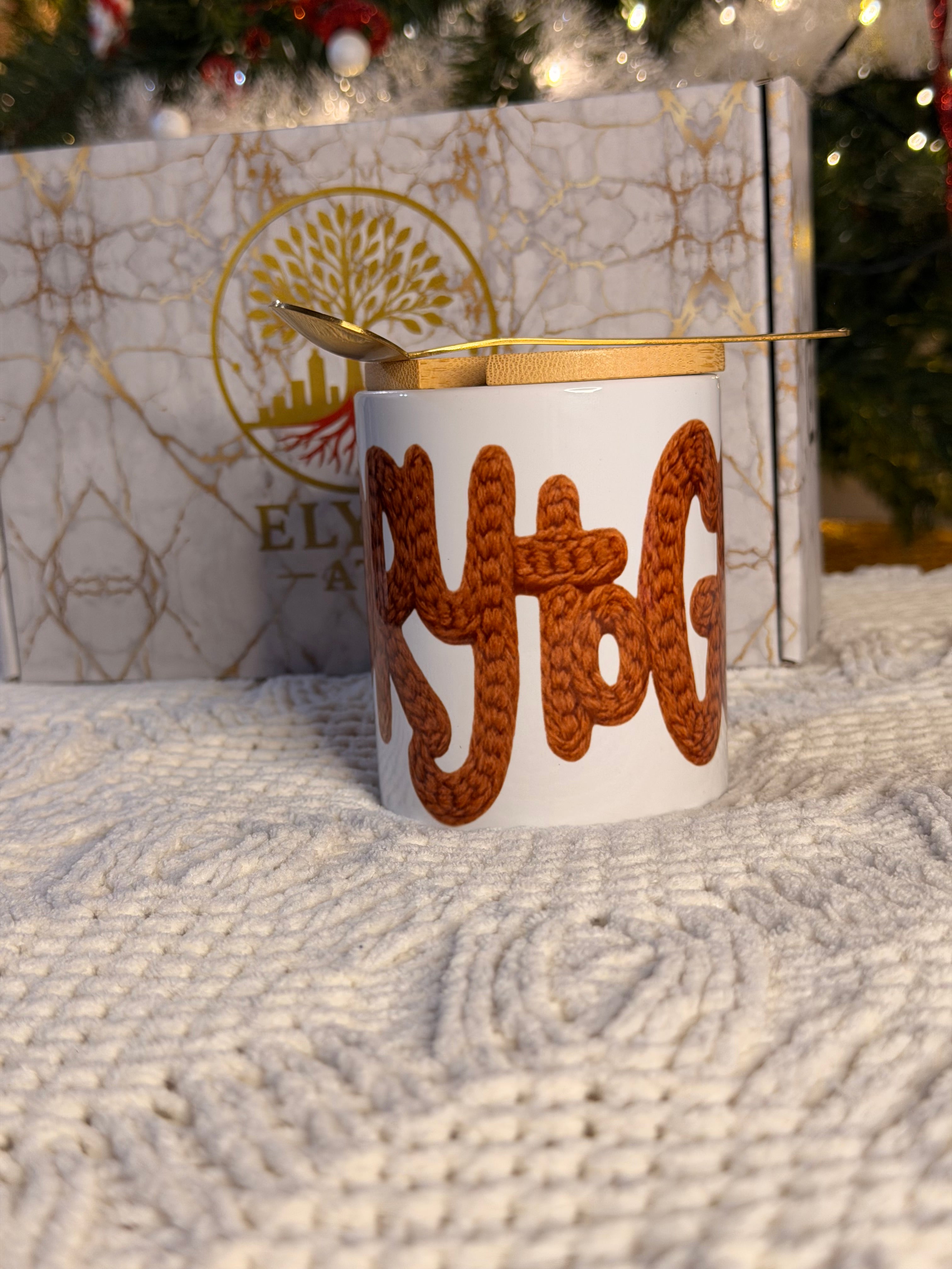 Premium Christmas Mug Gift Set (11oz) w/ Bamboo Lid & Gold Spoon | Cozy Christian & Holiday Designs - ELYON ATX