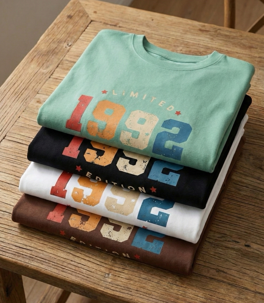 Limited Edition 1992 Vintage Birthday T-Shirt Retro 90s Gift for Men & Women Classic Fit