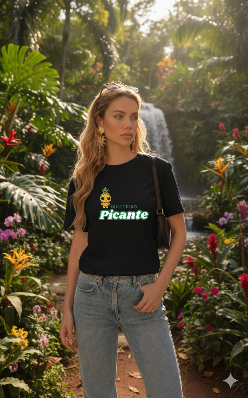 "Dulce Pero Picante" Graphic Tee - Cute Pineapple Unisex Streetwear T-Shirt Womenswear Tshirt Summer Casual Top
