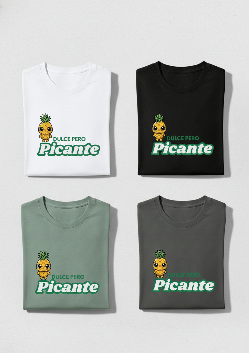 "Dulce Pero Picante" Graphic Tee - Cute Pineapple Unisex Streetwear T-Shirt Womenswear Tshirt Summer Casual Top