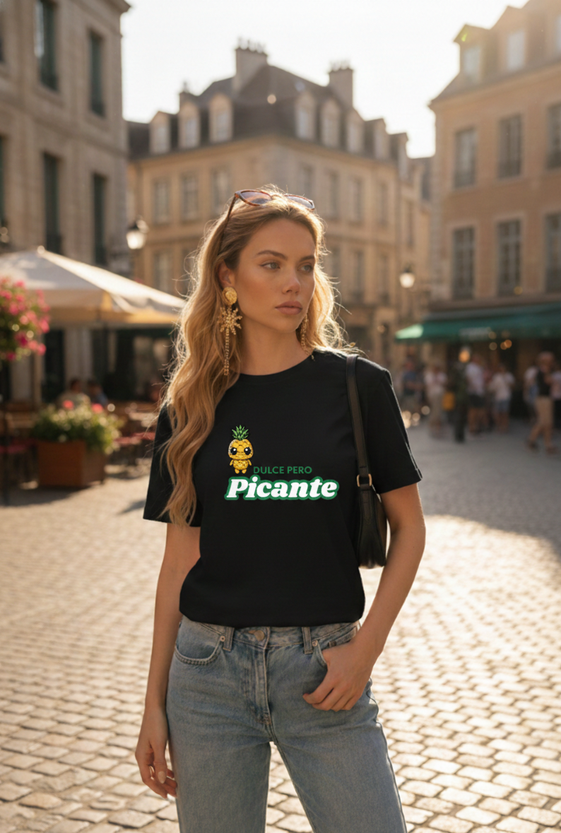 "Dulce Pero Picante" Graphic Tee - Cute Pineapple Unisex Streetwear T-Shirt Womenswear Tshirt Summer Casual Top