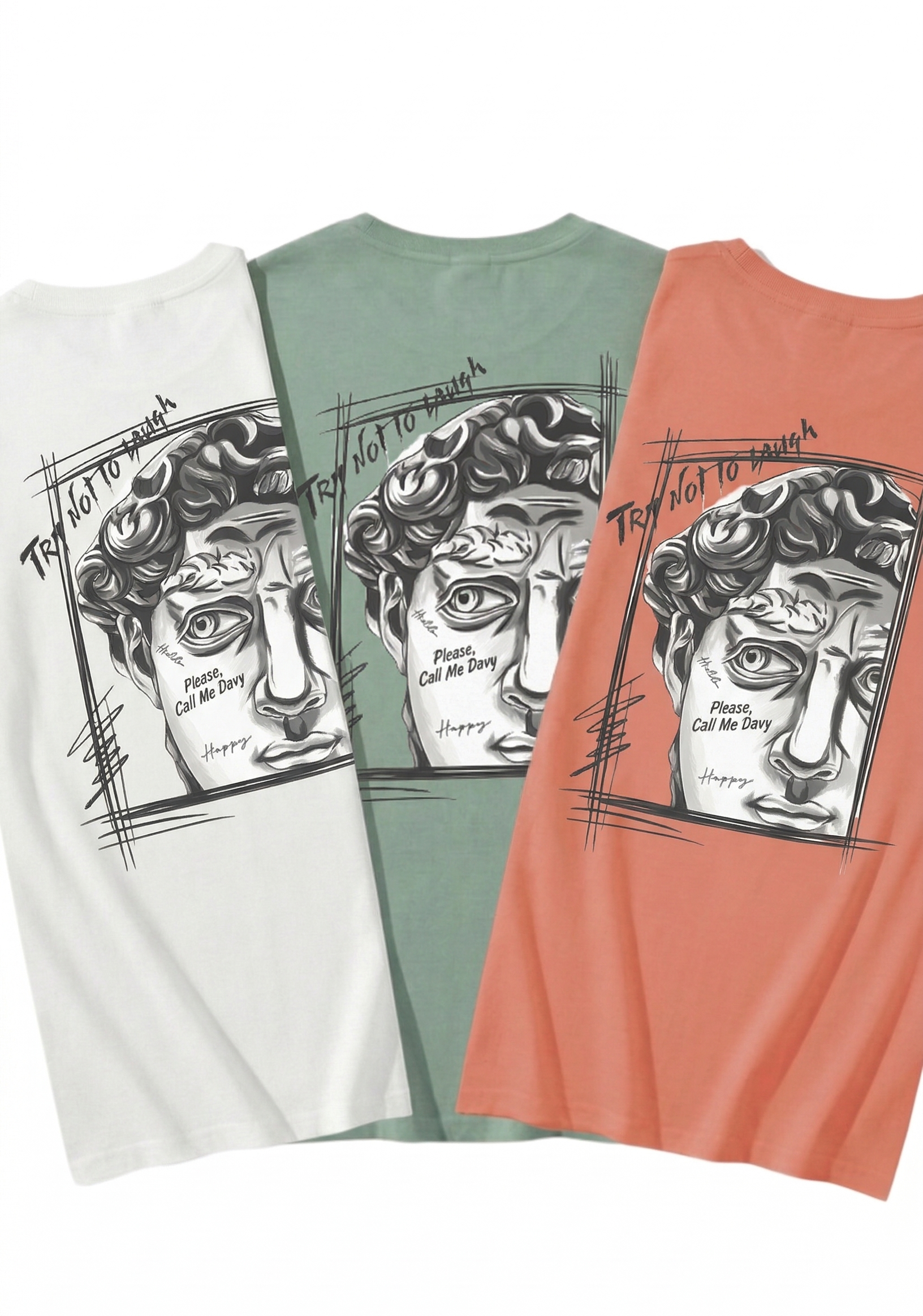 Davy Statue Graphic Tee | Vintage Y2K Aesthetic Streetwear | Heavy Cotton T-Shirt | Premium Oversized Good Graphic Tees for Men & Women