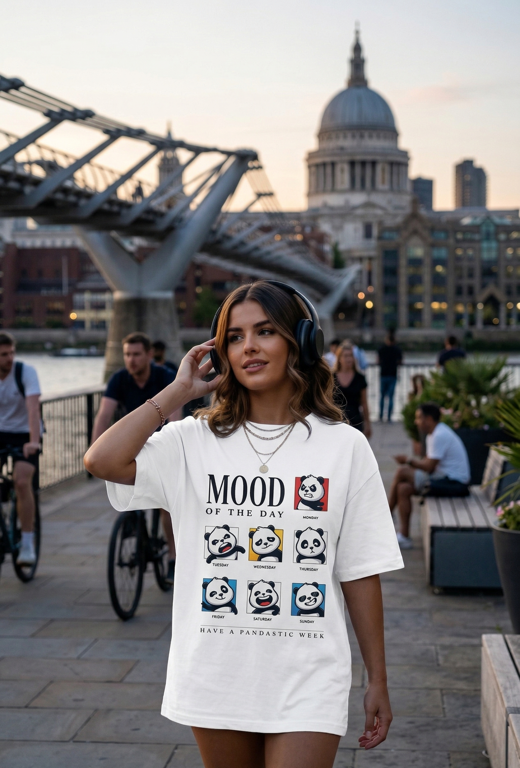 Funny Panda Mood of the Day T-Shirt - Relatable Weekly Vibes Graphic Tee - Soft Cotton Unisex Shirt - Perfect Gift shirts men y2k retro
