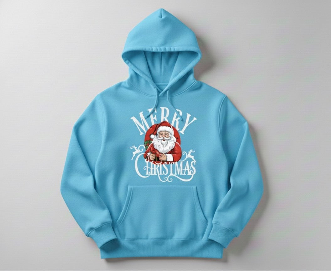 Merry Christmas Santa Hoodie | Unisex Holiday Pullover Sweatshirt