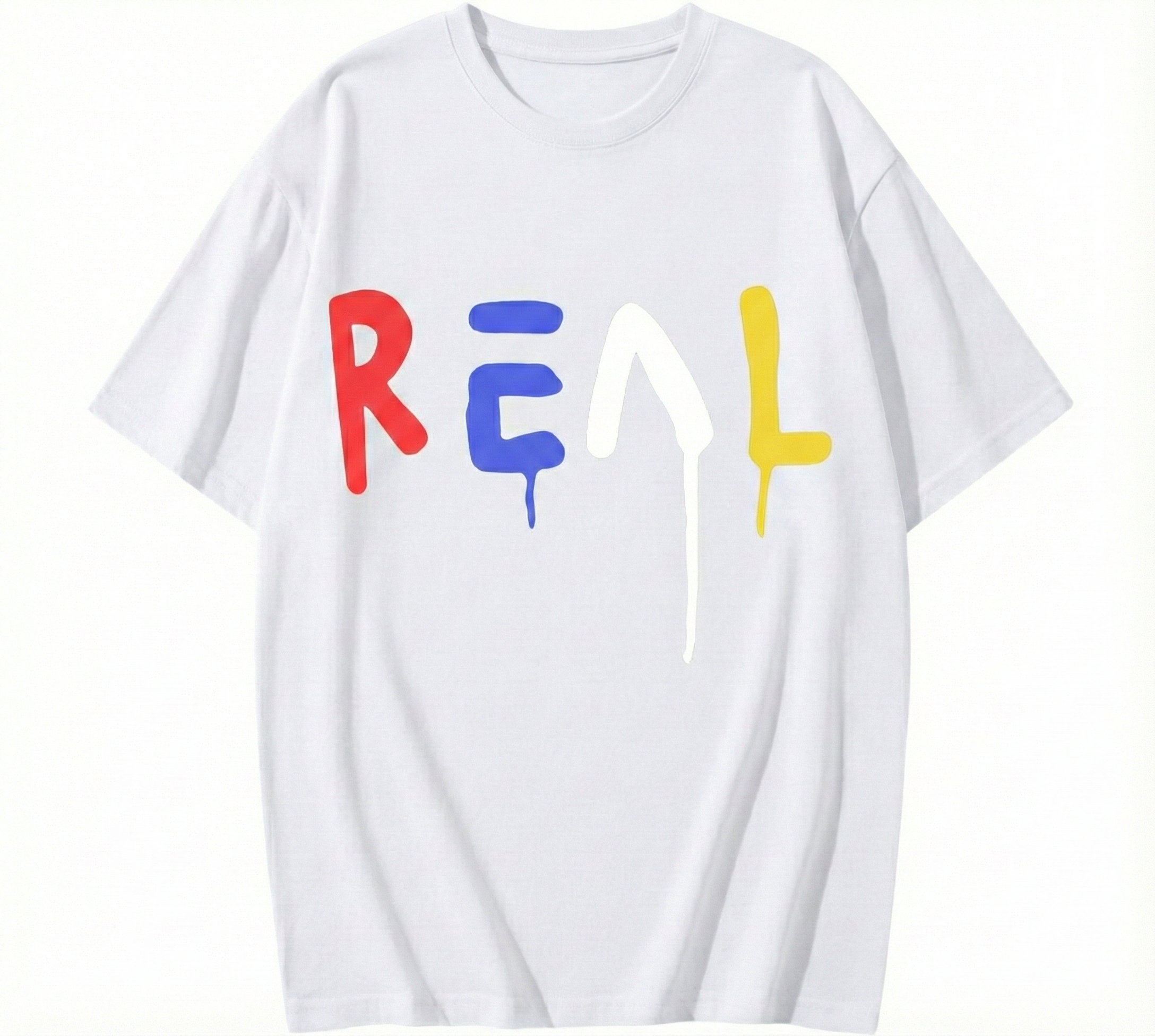 ELYON ATX "REAL" Graffiti Drip Graphic Tee | Colorful Urban Streetwear | Unisex T-Shirt | Vibrant Aesthetics | Soft 100% Cotton | Modern Artistic Design | Multiple Colorways