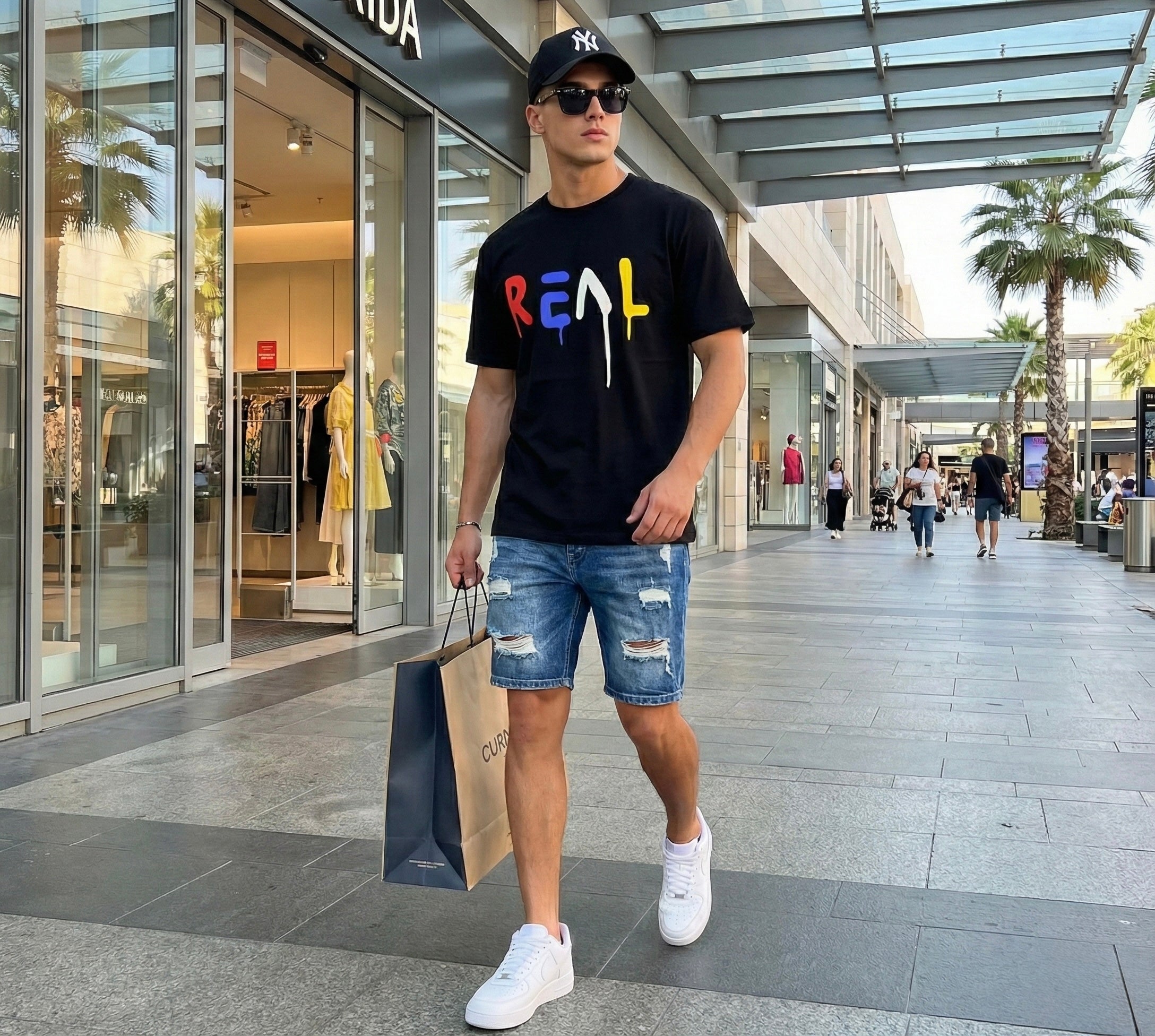 ELYON ATX "REAL" Graffiti Drip Graphic Tee | Colorful Urban Streetwear | Unisex T-Shirt | Vibrant Aesthetics | Soft 100% Cotton | Modern Artistic Design | Multiple Colorways