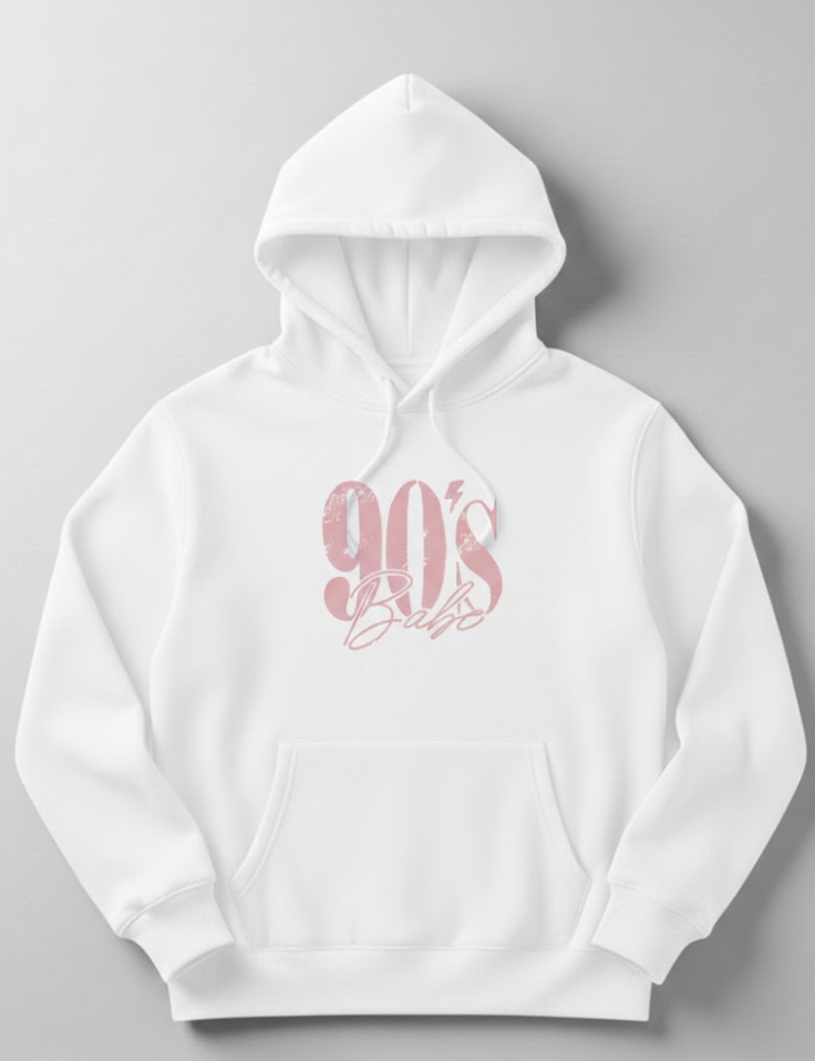 90's Babe Hoodie | Retro Vintage Aesthetic Sweatshirt | Cute 1990s Fashion Gift for Her | Soft Unisex Pullover | Y2K Style Streetwear
