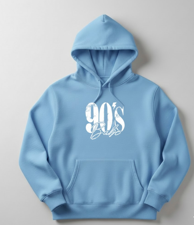 90's Babe Hoodie | Retro Vintage Aesthetic Sweatshirt | Cute 1990s Fashion Gift for Her | Soft Unisex Pullover | Y2K Style Streetwear