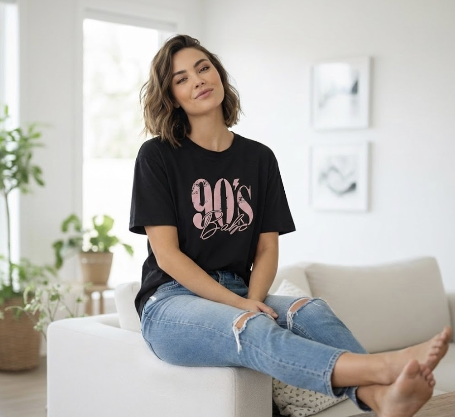 90's Babe T-Shirt | Retro Aesthetic Graphic Tee | Cute Vintage 1990s Clothes for Women | Soft Cotton Unisex Shirt | Y2K Summer Top